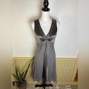 Vintage NWT Donna Ricco NY Dress Sz 4 Silk Beaded Babydoll Y2K Forest Fairycore